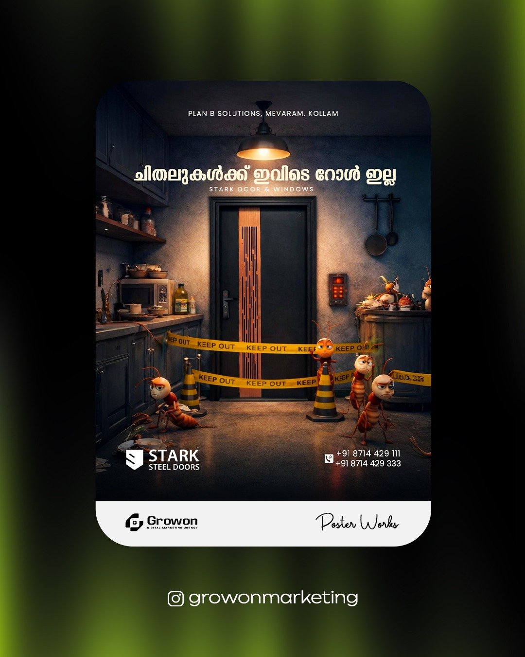 Stark Steel Doors termite-proof doors campaign poster